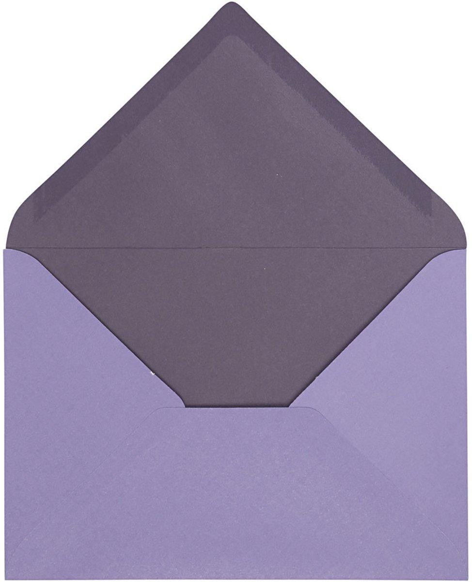 Envelop, donkerpaars/paars, afm 11,5x16 cm,  100 gr, 10stuks [HOB-217005]